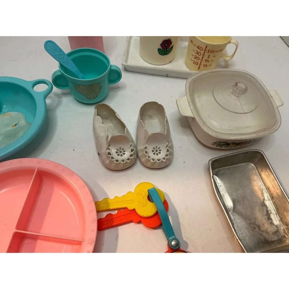 Mattel Shillman Vintage 80s Doll Accessories Toy Kitchen Feeding Lot Mixed‎ Set